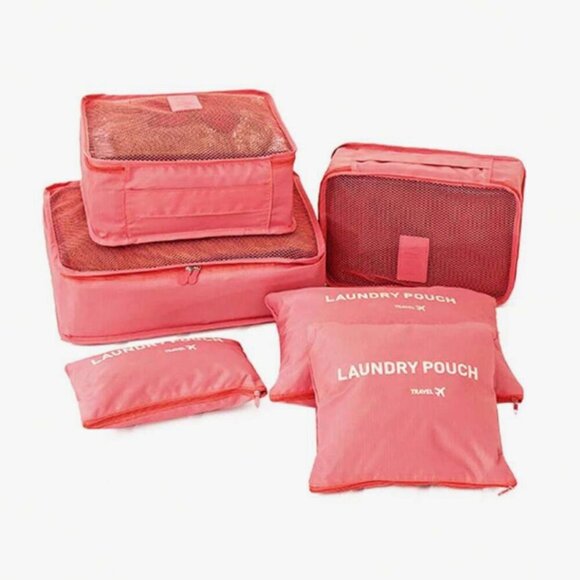 Packing Cubes for Travel 6 Piece Bags Watermelon Color NWT - Picture 2 of 5